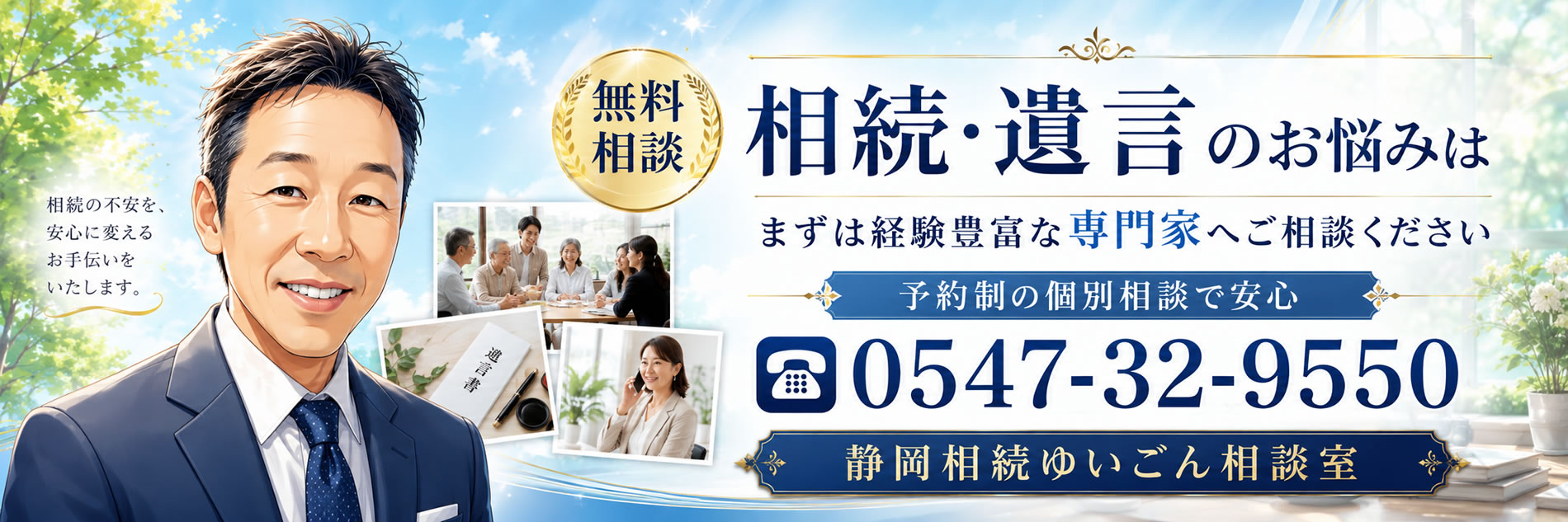 相続でお悩みの方はしずおか相続相談室の無料相談をご利用ください。